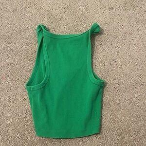Green Ribbed Tank Top